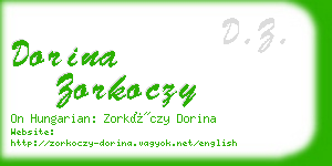 dorina zorkoczy business card